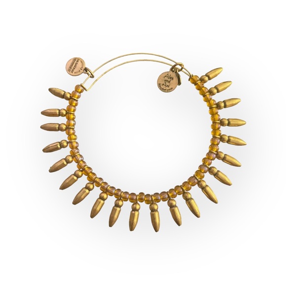 Alex and Ani ☀︎︎ Beaded Spike Expandable Bangle Bracelet - Oak Tree Set ☀︎︎ Gold - Picture 2 of 16